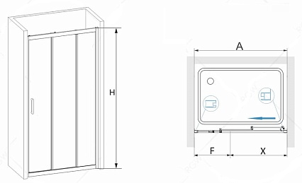 Душевая дверь RGW Passage PA-13 90x195 раздвижная, прозрачное