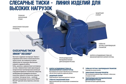 Слесарные тиски 205 мм Irwin №8 8ZR