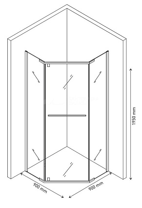 Душевой уголок Cerutti Chika ZP91B 90x90 прозрачный, черный