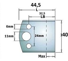 Нож профильный 40 мм для насадной фрезы 28 ROTIS 40069193