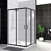 Душевой уголок BelBagno UNO-195-AH-2-120/90-P-NERO 120x90 рифленый, черный