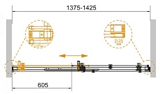 Душевая дверь Cezares STYLUS-SOFT-BF-1-140-C-Cr 140x195 прозрачная