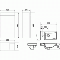 Мебель для ванной Cersanit Smart 40 белая