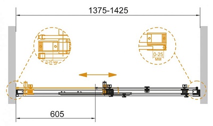 Душевая дверь Cezares STYLUS-SOFT-BF-1-140-C-Cr 140x195 прозрачная