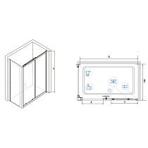 Душевой уголок RGW Classic CL-48 (CL-14 + Z-050-1) 160x100 прозрачное, хром 32094806-011