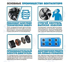 Осевой вентилятор АРКАИМ 200 мм, 220 Вольт. Поток: нагнетание. YWF2E-200В-92/15-G YWF-2E-200-В-92/15-G