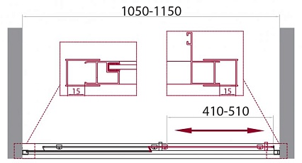 Душевая дверь BelBagno Unique 100/115x190 матовая