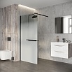Душевая перегородка Niagara Nova NG-582-10BLACK 100x200 белый градиент, профиль черный матовый