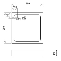 Поддон для душа Gemy ST17T 90x90