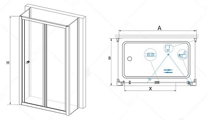 Душевой уголок RGW Classic CL-31P 90x90, прозрачное