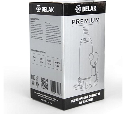 Гидравлический домкрат БелАК PREMIUM 4 т BAK.30012
