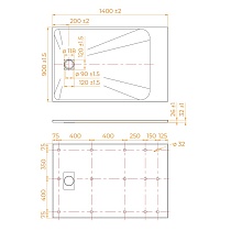 Поддон для душа RGW TSS-W 140x90 стеклокомпозит, белый 553502914-01