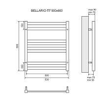 Полотенцесушитель электрический Lemark Bellario LM68607E П7 50x60