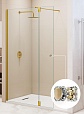 Душевая перегородка RGW Walk In WA-054Gb (WA-010Gb + Z-072Gb) 130x195 брашированное золото, прозрачное 351005433-16