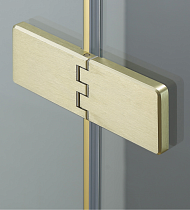 Душевая дверь AQUAme AQM7408-3-10 100x200, прозрачное, золото шлифованное