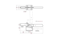 Механический зажим с горизонтальной ручкой, усилие 400кг WOODWORK GH-200-W