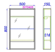Зеркальный шкаф Aqwella City 50 см дуб балтийский, SIT0405DB