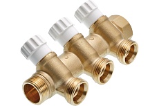 Коллектор TECE универсальный с запорными вентилями, 3/4x3/4 дюйма Евроконус 3 контура, стандартная латунь 8730007