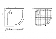 Поддон для душа Cezares TRAY-SMC-R-90-550-150-W 90x90 стеклокомпозит