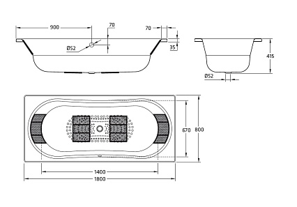 Стальная ванна BLB Duo Comfort 180x80