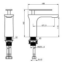 Смеситель для раковины Orans OLS-K1086 хром