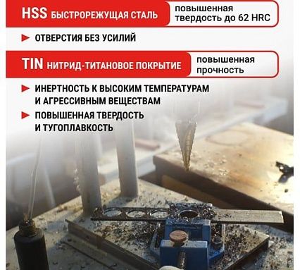 Сверло ступенчатое спиральное 4-20 мм VIRA 551421
