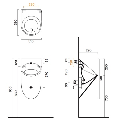 Писсуар Catalano Comfort 0932610001 белый глянец