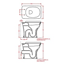 Приставной унитаз Artceram Civitas CIV003 03 00 черный глянцевый