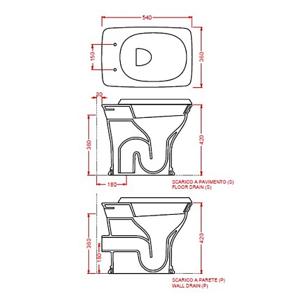 Приставной унитаз Artceram Civitas CIV003 03 00 черный глянцевый