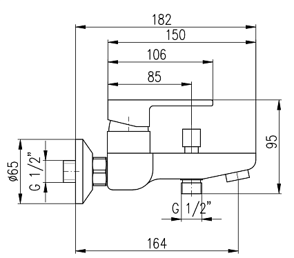 Смеситель для ванны Rav Slezak Vltava VT454.5CMAT черный матовый