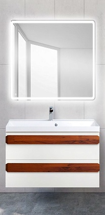 Тумба с раковиной BelBagno Aurora 80 см Bianco Lucido