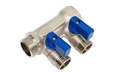 Коллектор СТМ 2 выхода, 3/4x16, с шаровыми кранами для м/п труб C2MP3416