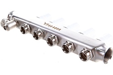 Коллекторный блок с расходомерами PRO AQUA 5 выходов, 330 мм, 1 x 3/4 V500MB.05b