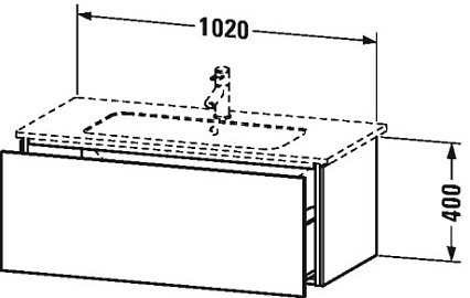 Мебель для ванной Duravit L-Cube 103 1 ящик синий глянец