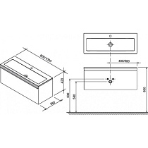 Тумба с раковиной Ravak Clear 100 см белый