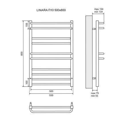 Полотенцесушитель электрический Lemark Linara LM04810E П10 50x80