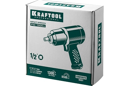 Ударный пневматический гайковерт Kraftool PW-1300c, 1/2" 1300 Нм 64205