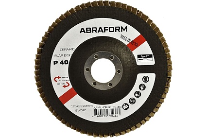 Круг лепестковый FlapLine CR, 125 мм, P40, прямой ABRAFORM AF-FL-CR-KLT1-40