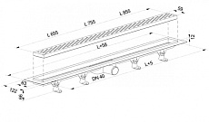 Душевой лоток Plast Brno SZE5751 755 мм с решеткой, сухой затвор