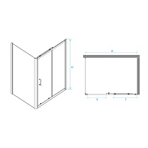 Душевой уголок RGW Passage PA-74 (PA-14B + Z-050-2B) 170x70, прозрачное, черный, 410874177-14