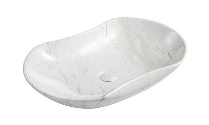 Раковина CeramaLux Stone Edition Mnc503H012 66.5 см белый, с донным клапаном