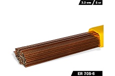 Пруток присадочный омедненный для сварки полуавтомат SvarCity ER 70S-6 SG 2 (Св-08Г2С) 3.2 мм, 5 кг пруток/медь/ER 70S-6/3,2/5кг