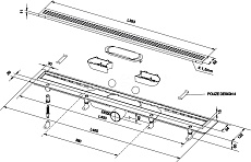 Душевой лоток Plast Brno SZA6400 400 мм с решеткой, комбинированный затвор, черный