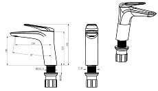 Смеситель для раковины Orans OLS-K1056 черный