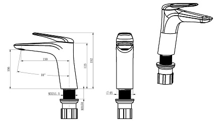 Смеситель для раковины Orans OLS-K1056 черный