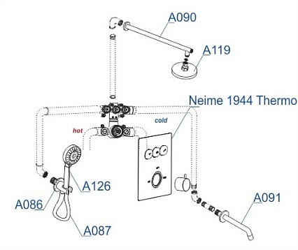 Душевой набор WasserKRAFT Neime A171919 Thermo