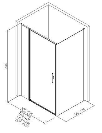 Душевой уголок Allen Brau Priority 160x80 3.31038.BA + 3.31041.BA, прозрачный, серебро браш