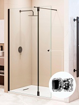 Душевая перегородка RGW Walk In WA-054B (WA-010B + Z-072B) 80x195 черный, прозрачное 351005483-14