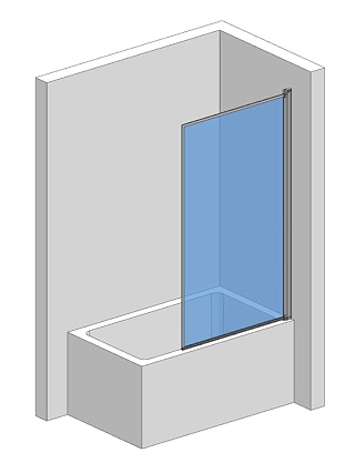 Шторка для ванны AQUAme AQM2859-R 80x140 правая, прозрачное стекло, черный