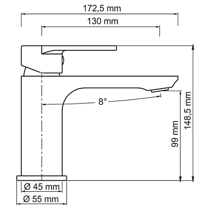 Cмеситель для раковины WasserKRAFT Elbe 7403 черный